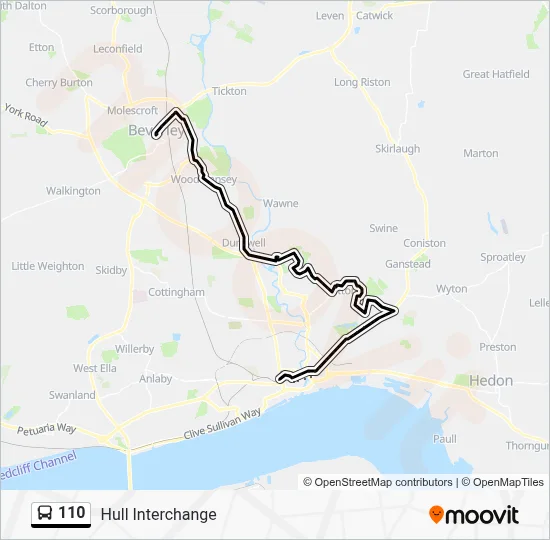 110 Route: Schedules, Stops & Maps - Hull Interchange (Updated)