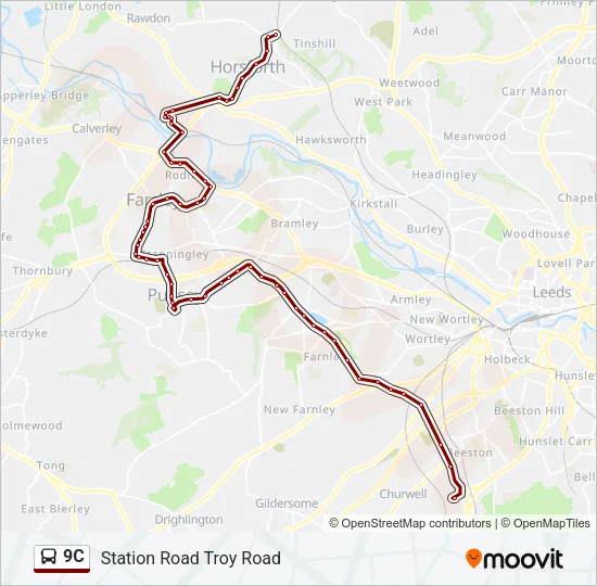 9C Bus Line Map