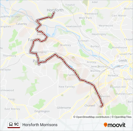 9C Bus Line Map