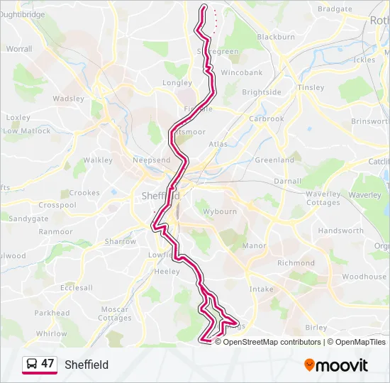 47 Bus Line Map