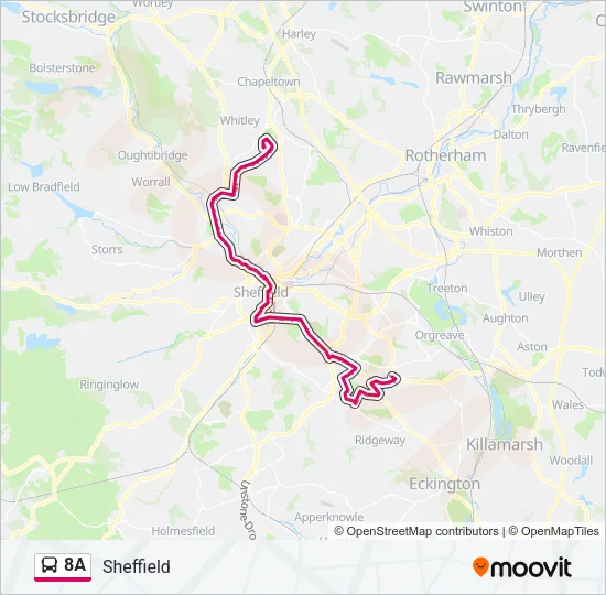 8A Bus Line Map