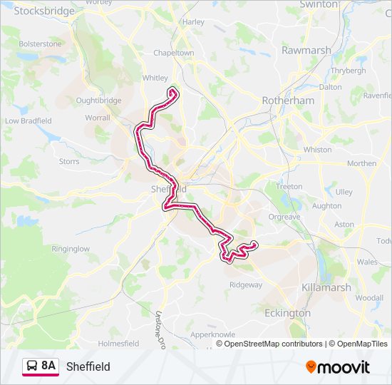 8A Bus Line Map