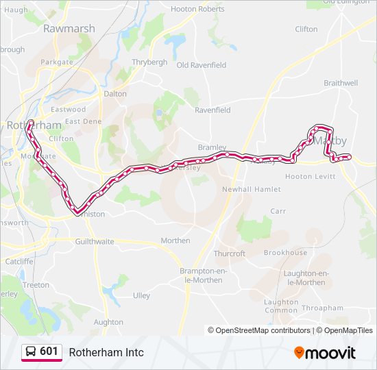 601 Bus Line Map