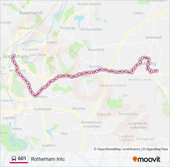 601 Bus Line Map