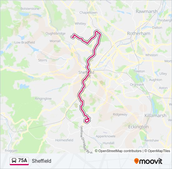 75A bus Line Map