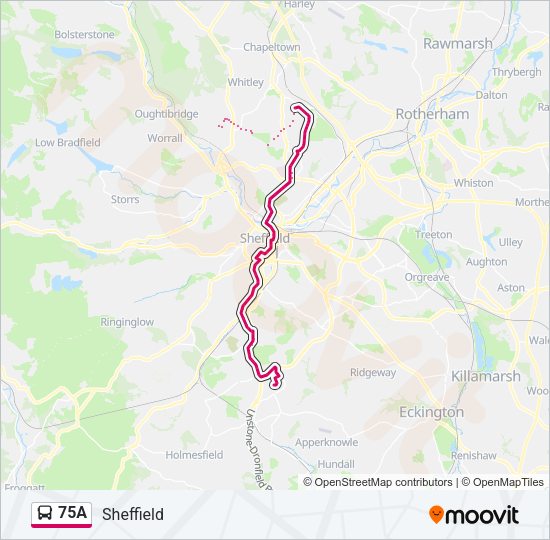 75A Bus Line Map