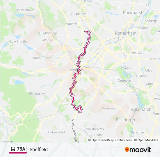 75A Bus Line Map