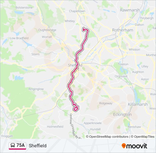 75A Bus Line Map