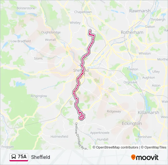 75A Bus Line Map