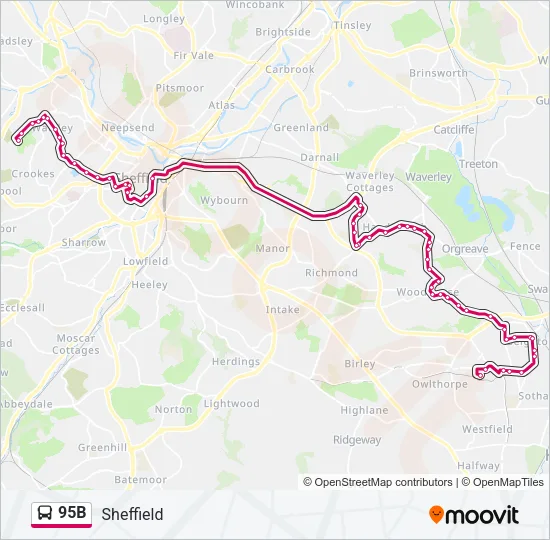 95B Bus Line Map