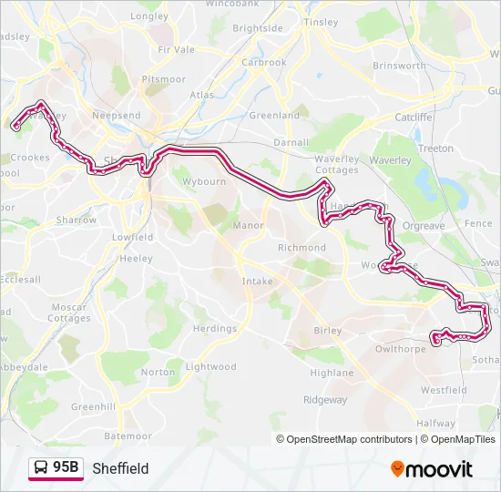 95B Bus Line Map