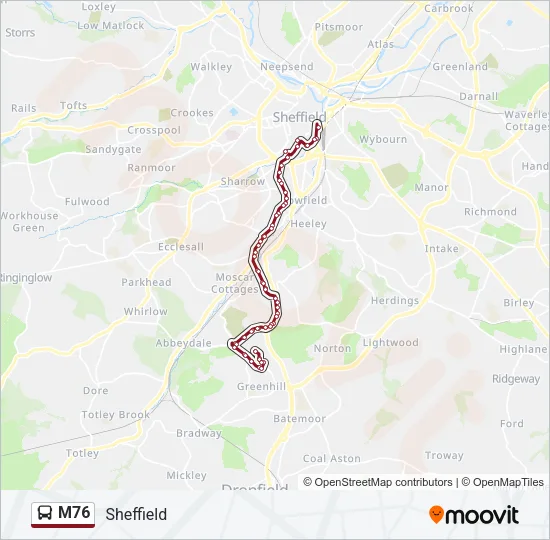 M76 Bus Line Map