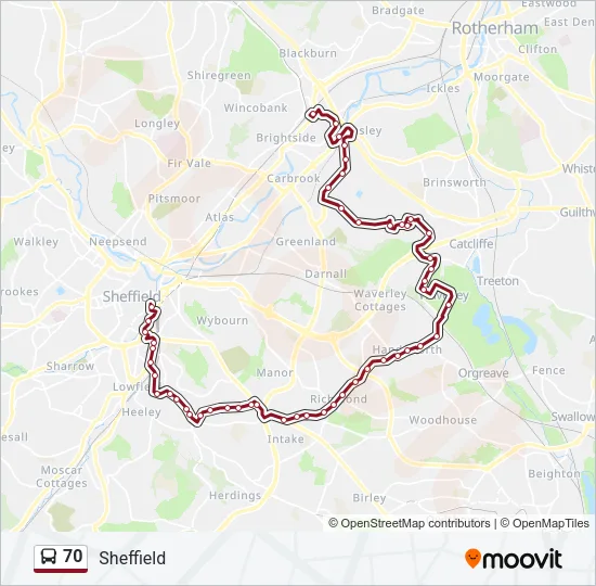 70 Bus Line Map