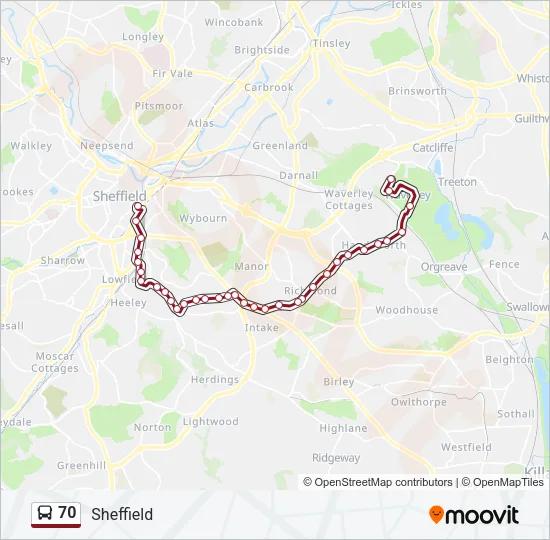 70 Bus Line Map