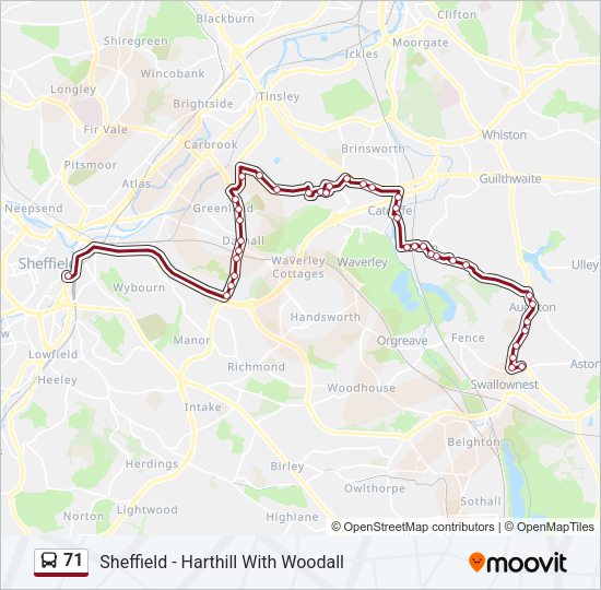 71 Bus Line Map