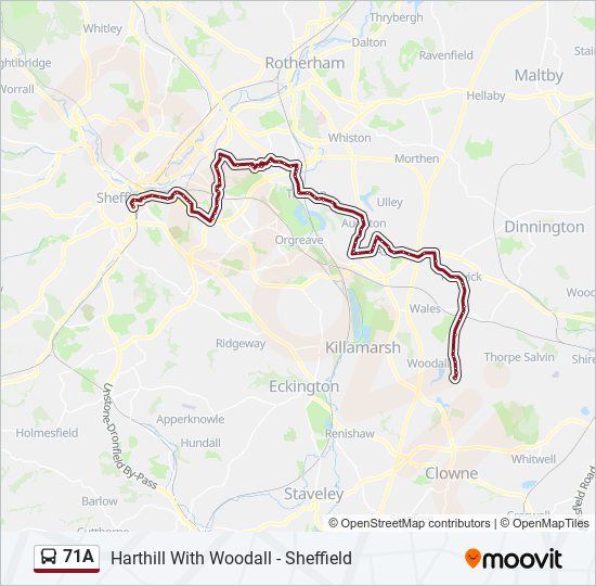 71A bus Line Map