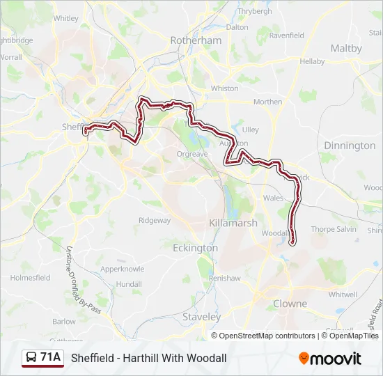 71A Bus Line Map