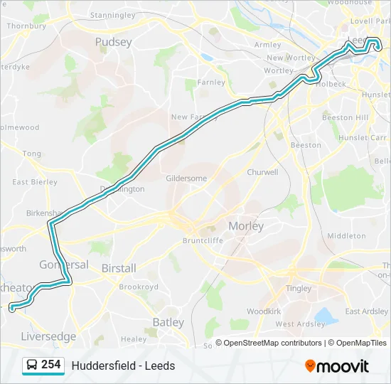 254 Bus Line Map