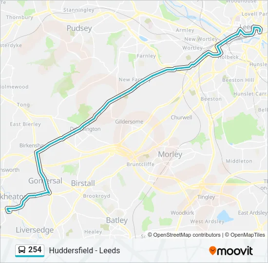 254 Bus Line Map