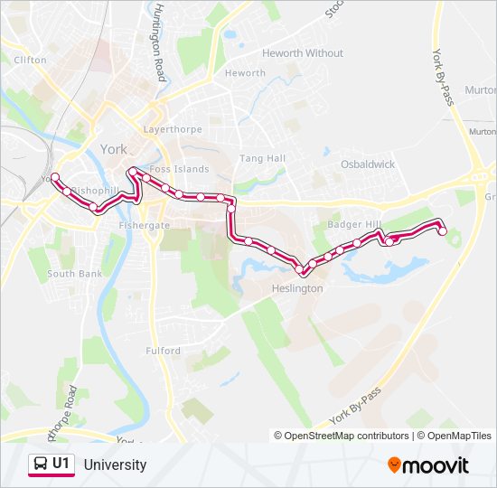 U1 Bus Line Map