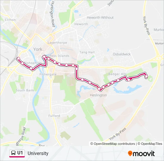 U1 Bus Line Map