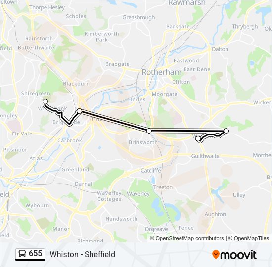 655 Bus Line Map