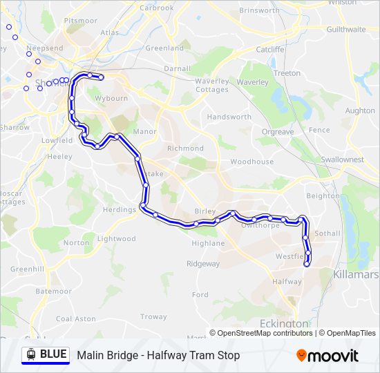 BLUE Light Rail Line Map