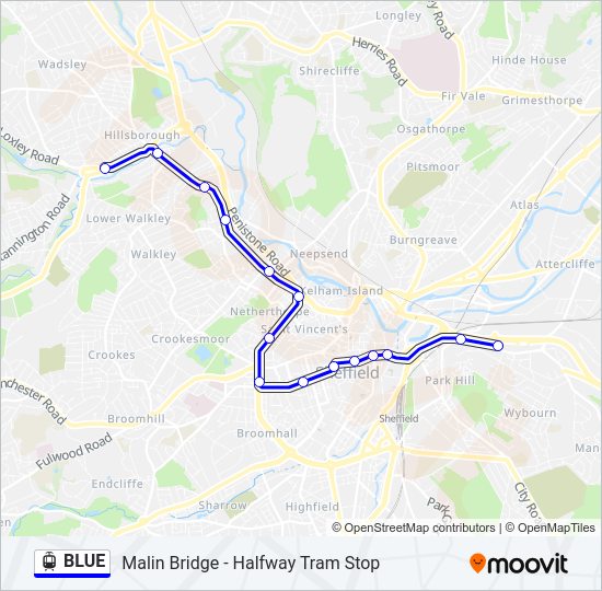 BLUE Light Rail Line Map