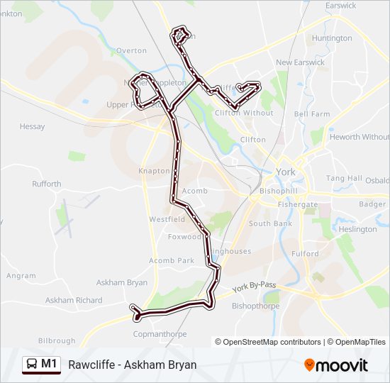 M1 bus Line Map