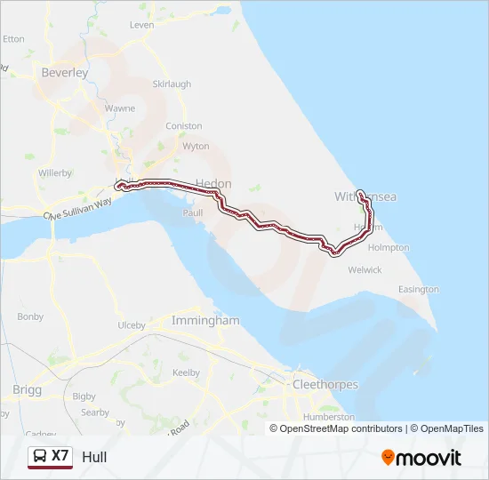 X7 Bus Line Map