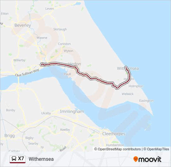 X7 Bus Line Map