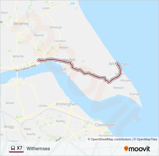 X7 Bus Line Map