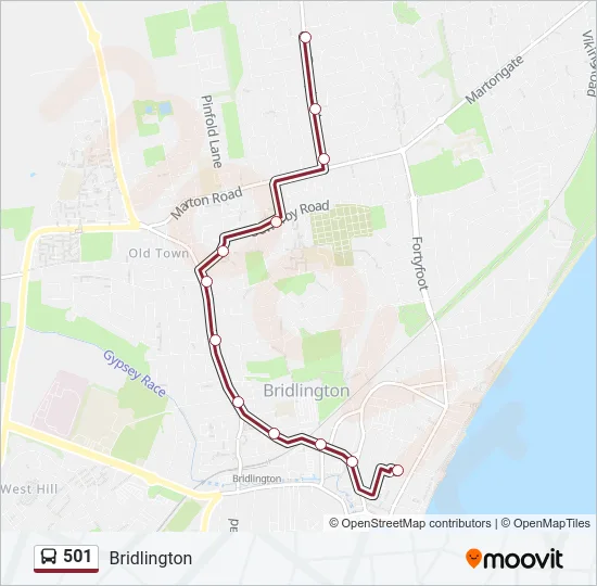 501 Bus Line Map