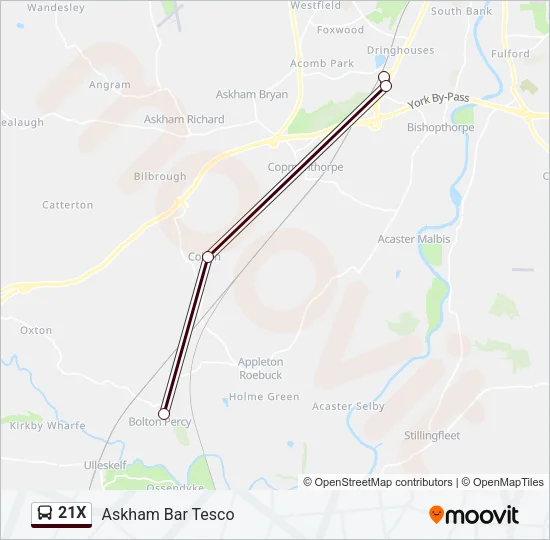 21X Bus Line Map