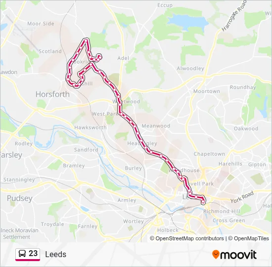 23 Route: Schedules, Stops & Maps - Leeds Bus Station (Updated)