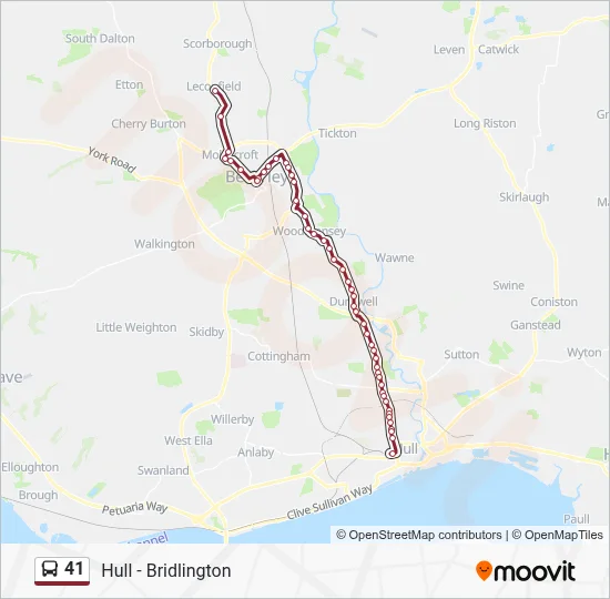 41 Route: Schedules, Stops & Maps - Leconfield (Updated)