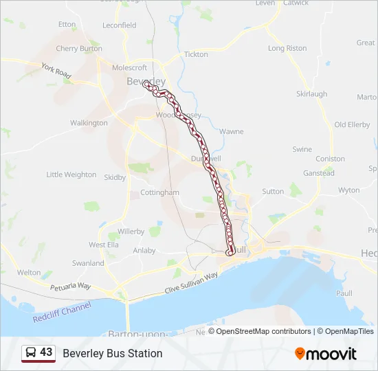 43 Bus Line Map
