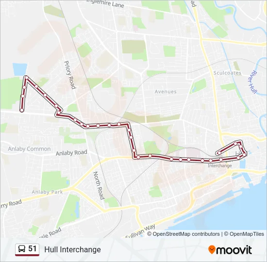 51 Bus Line Map
