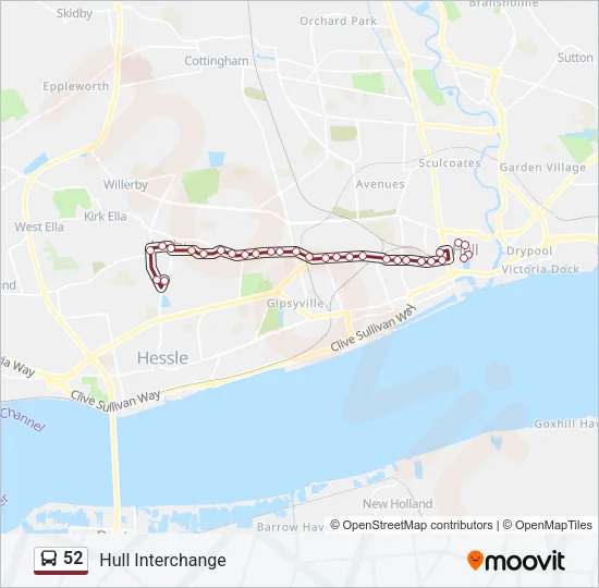 52 Bus Line Map