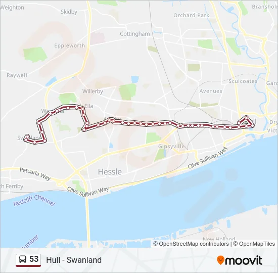 53 Bus Line Map