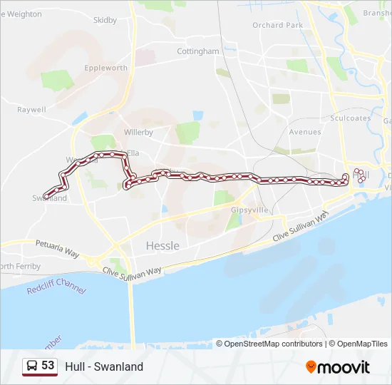 53 Bus Line Map