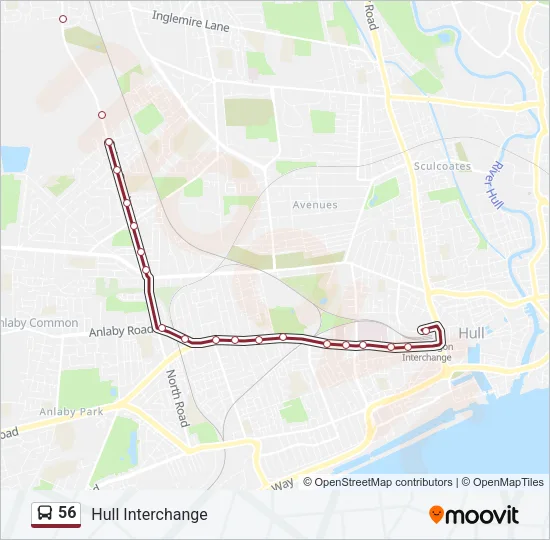 56 Bus Line Map
