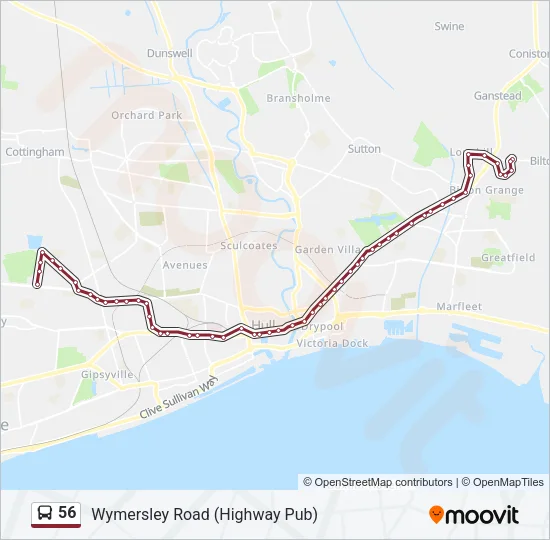 56 Bus Line Map