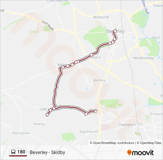 180 Route: Schedules, Stops & Maps - Beverley (Updated)