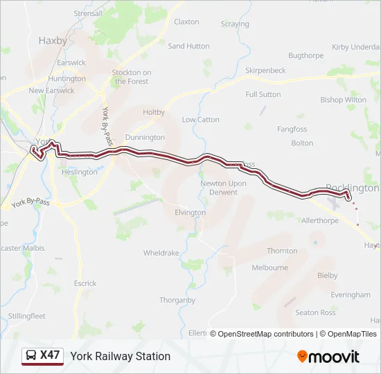 X47 Bus Line Map