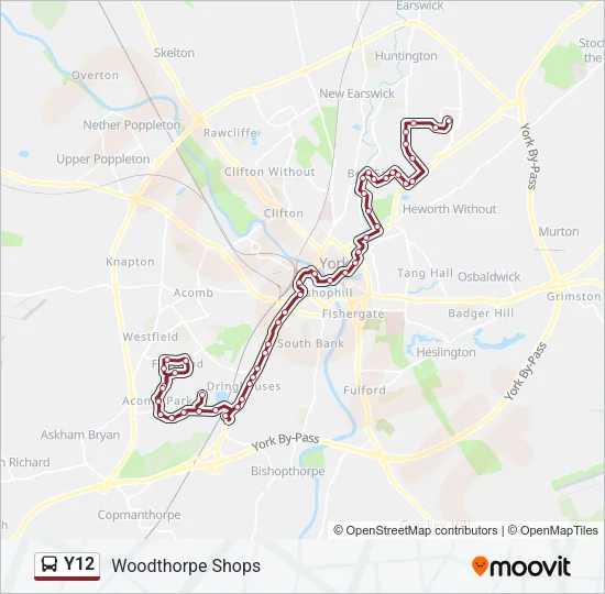 Y12 Bus Line Map