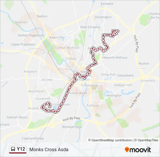Y12 Bus Line Map