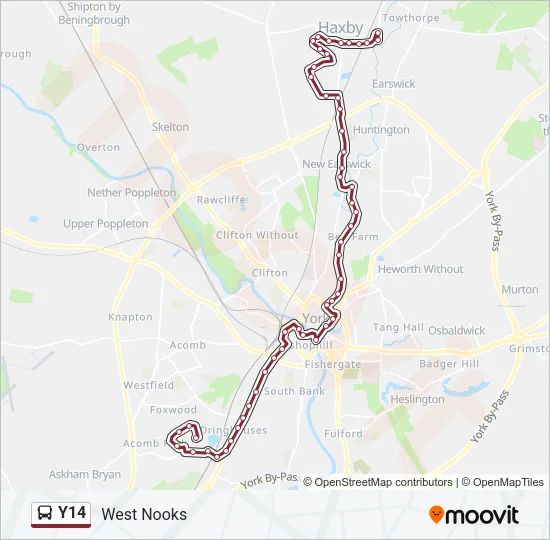 Y14 Bus Line Map