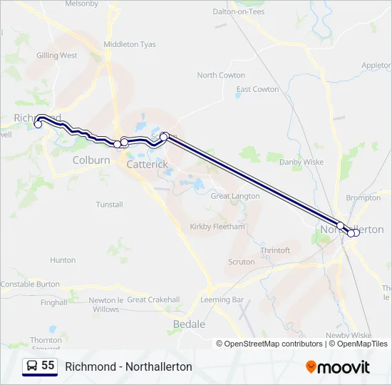 55 Bus Line Map
