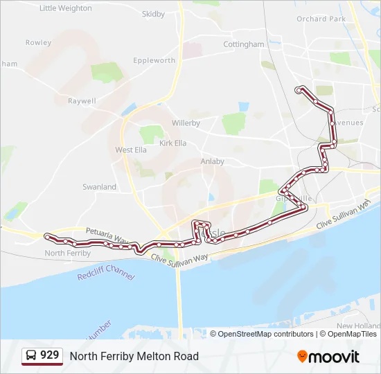 929 Bus Line Map